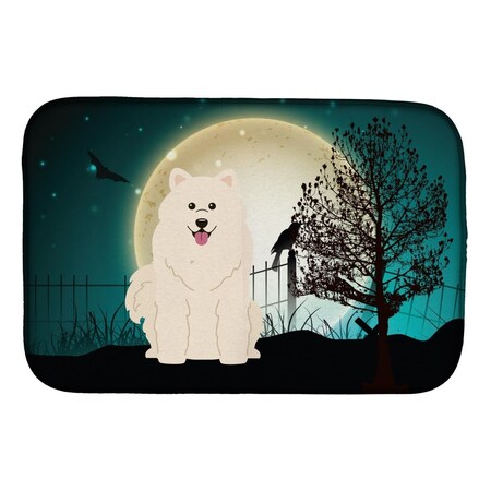 Carolines Treasures Halloween Scary Samoyed Dish Drying Mat BB2220DDM